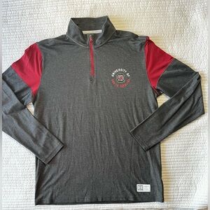Under Armour Charcoal and Burgundy Quarter-Zip Pullover